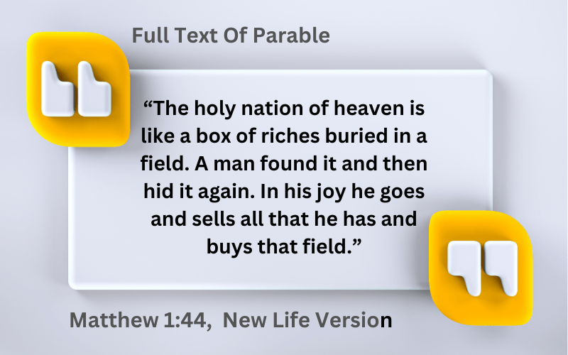 Text Of The Parable Of The Hidden Treasure